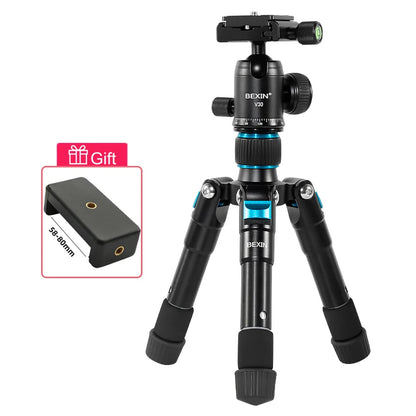 BEXIN Mini Tripod 19in Universal Photography Flexible Phone Tripod for Camera Stand for Gopro iphone Aluminum Travel Tripode Par