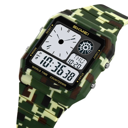 Military Sports Watch - Analog Digital Display Men’s Waterproof Swimming Wristwatch