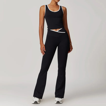 Yoga Workout Set – High Waist Leggings & Sports Bra Outfit | Breathable Fitness Sportswear