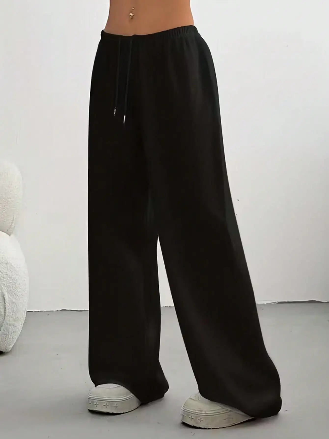 Ladies' Casual Wide Leg Jogging Pants, Drawstring Elastic Waistband, Comfortable Loose Fit, Spring/Summer/Autumn Styles