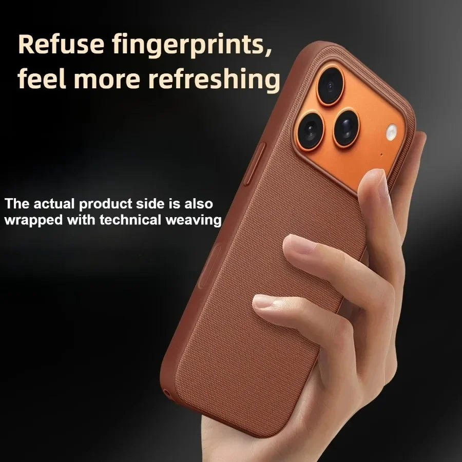 New Original Technology Woven Magnetic Case For iPhone 18 Pro 17 16 15 14 13 Pro Max For Magsafe Wireless Charger Official Cover
