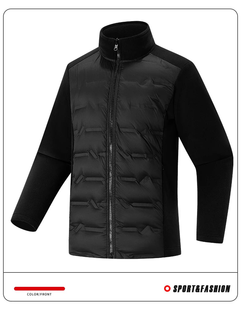 Duck Down Jacket - Warm Winter Fleece Windproof Outdoor Coat for Hiking
