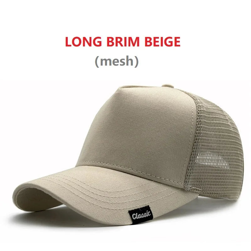 Big Head Man Large Size Mesh Baseball Hats Outdoors Plus Size Sport Caps Dad Oversize Trucker Cap 56-61cm 62-66cm