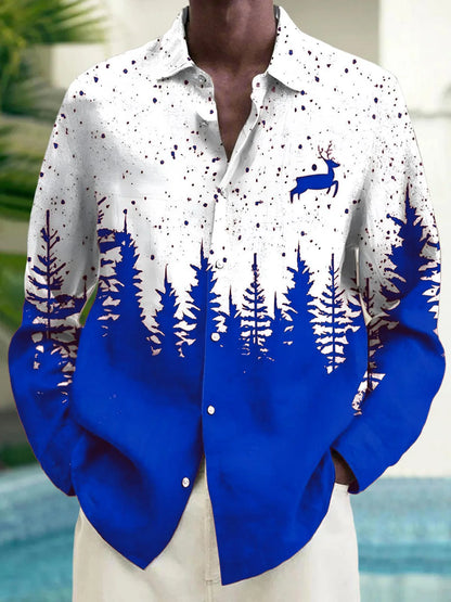 Men's shirts, button down shirts, casual shirts, spring and summer, printed long sleeves, daily, fashionable, comfortable