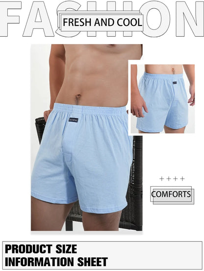 Mens Pure Cotton Boxer Shorts Man High Waist Big Underwear Casual Solid Underpants Plus Size Alo Pants Pajama Boxers M-3XL 2025