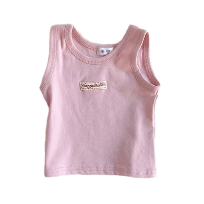 Kids Summer Clothes Sleeveless T-shirt Fashion Children T-shirt For Girls Boys Cotton Vest Tops