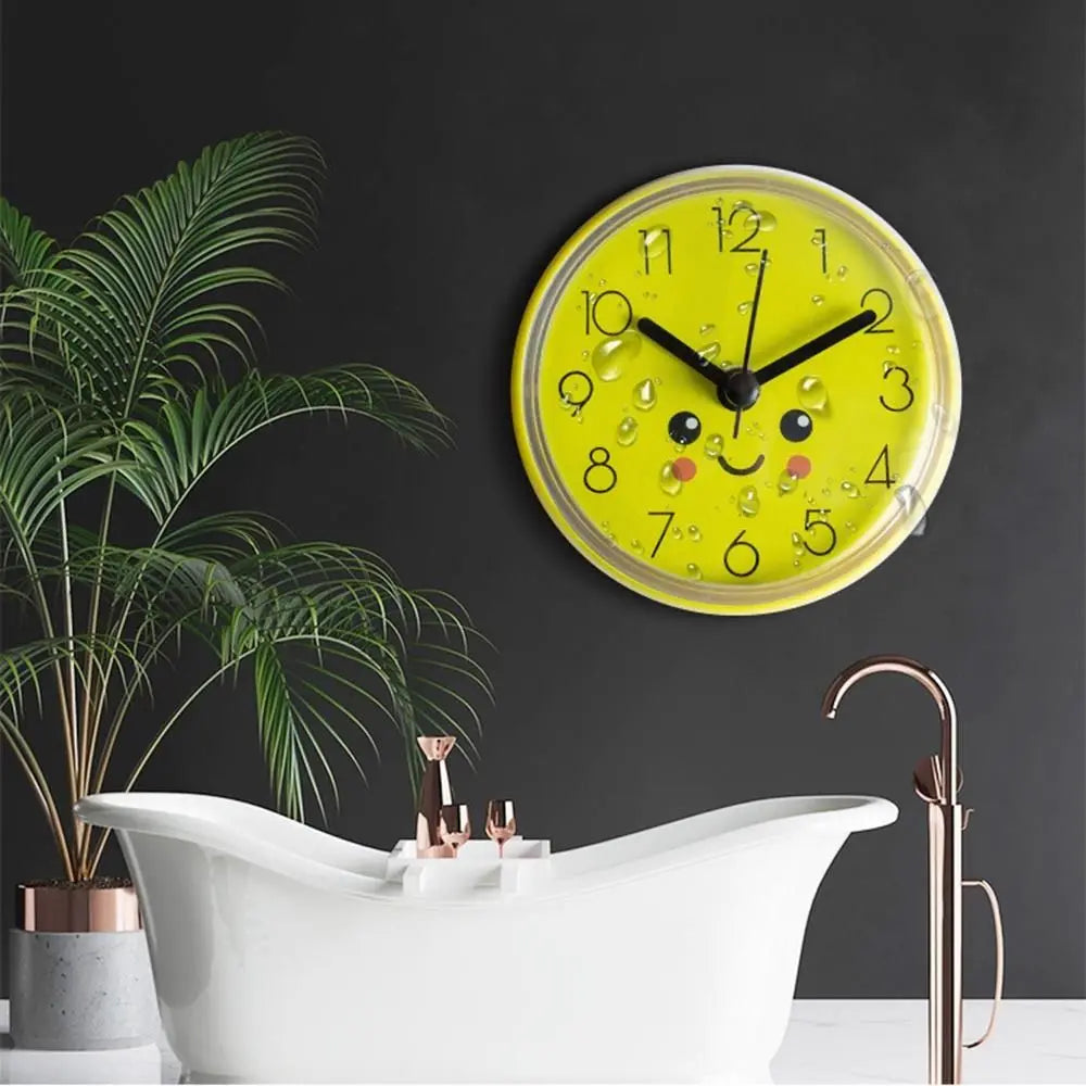 Mini Waterproof Wall Clock - Anti-Fog Quartz Clock for Bathroom and Kitchen