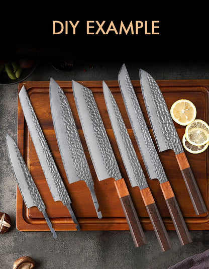 Damascus Steel VG10 Chef Knife Blank - Hand Forged Kitchen Knife Making Tool