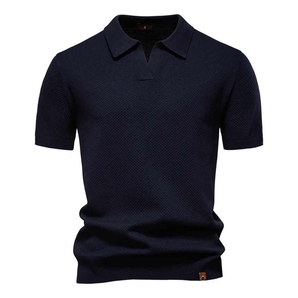 Men's Breathable Polo Shirt - Lightweight Stretch Short Sleeve Polo for Summer Casual Wear