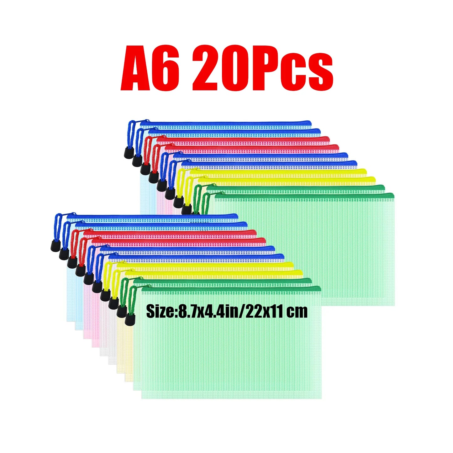 Zipper Document Bag - Waterproof Plastic Folder A4 A5 A3 File Organizer
