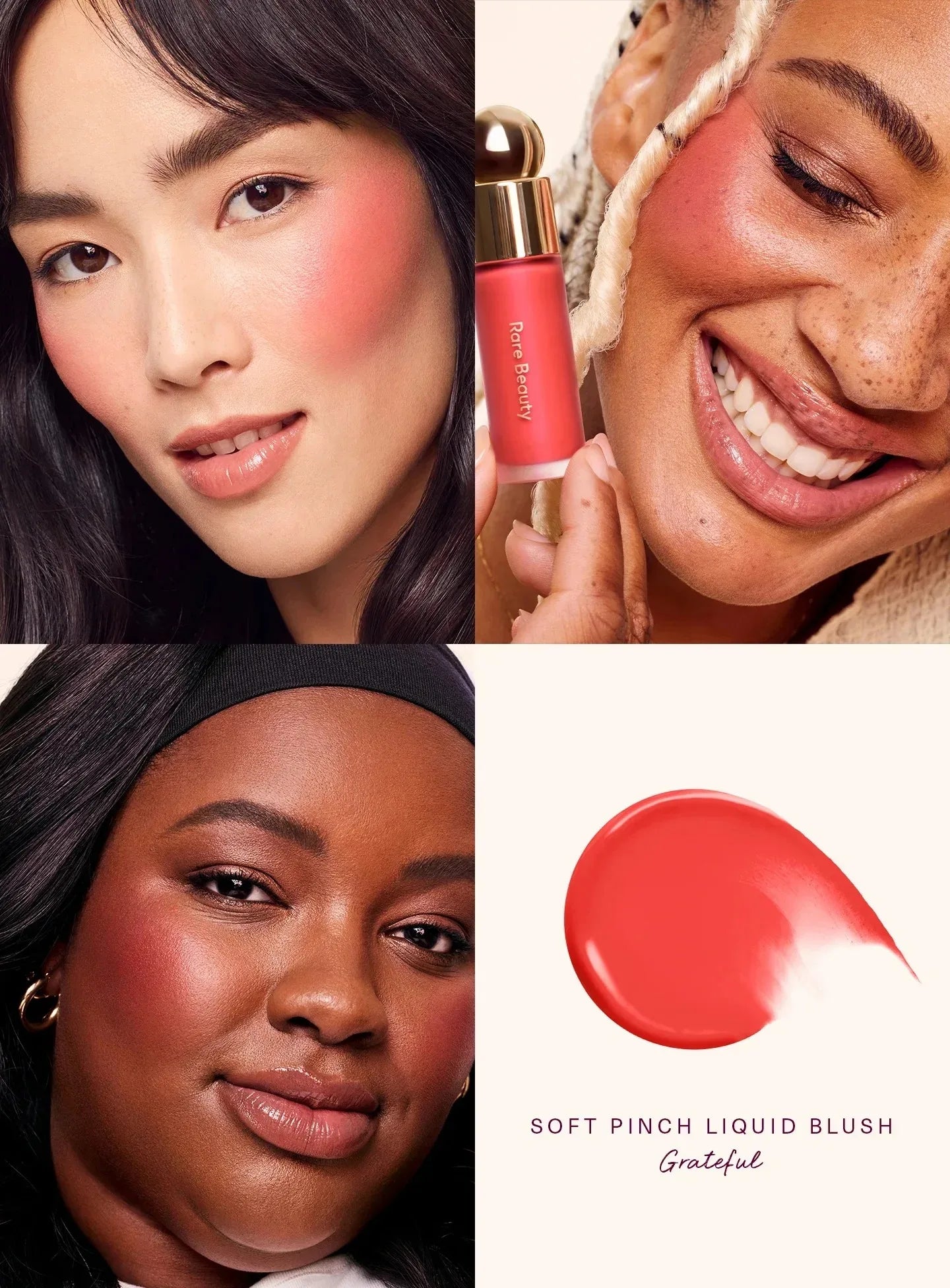 Rare Beauty Happy Joy Lucky Love Liquid Blush Silky and Glide On Smooth Long Lasting Plump Seamless Dewy Women Cosmetic Makeup
