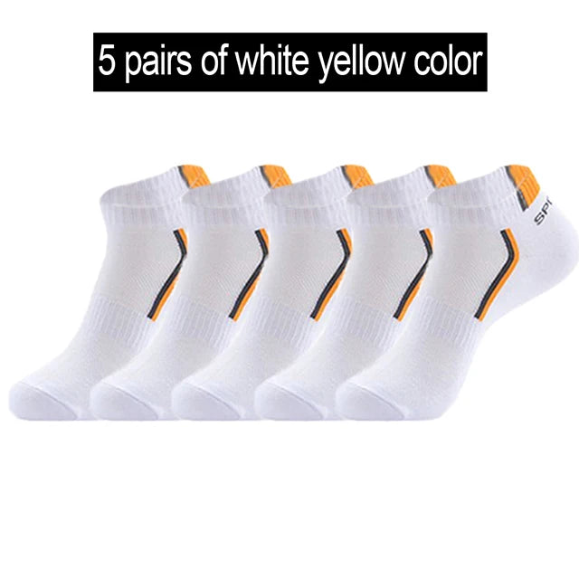 5 Pairs/Lot Spring Summer Men's Socks Breathable Ankle Cotton Sport Socks Mesh Casual Athletic Thin Short Sokken Size 38-48