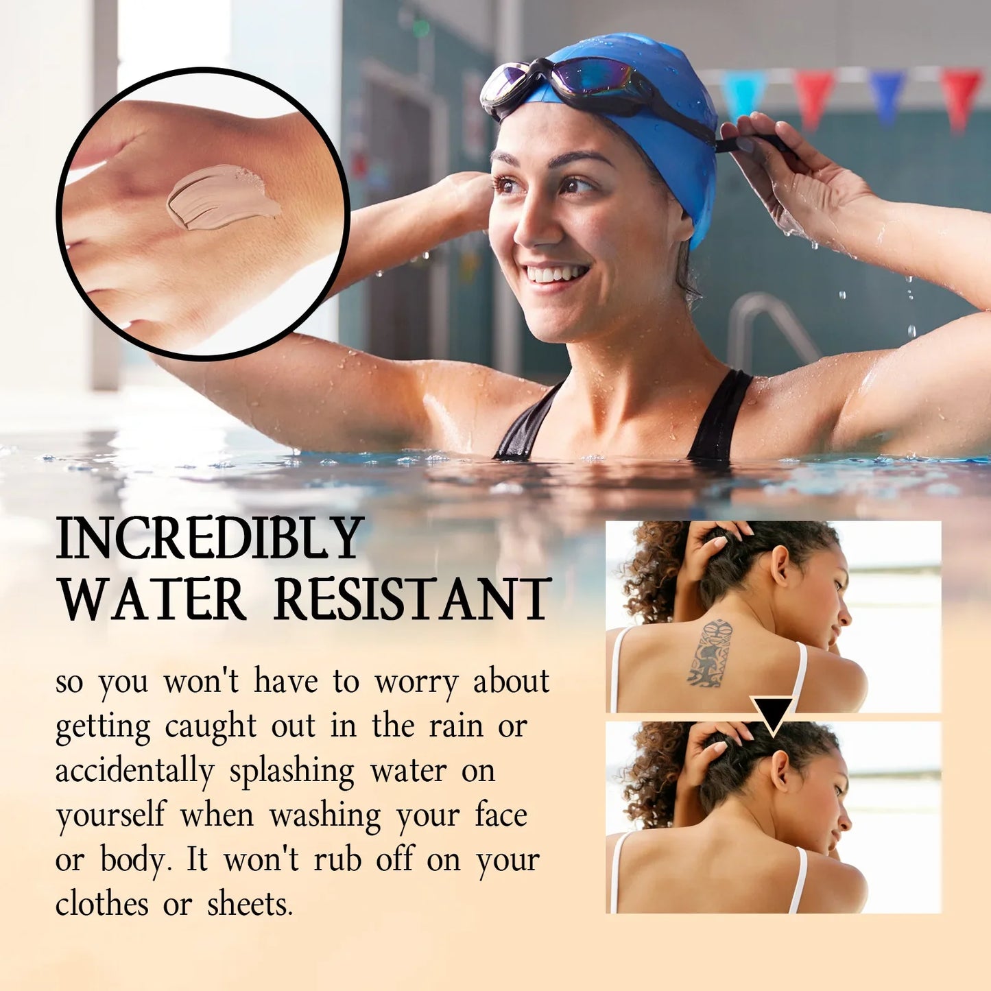 Body Concealer Cream Waterproof Full Coverage Professional Tattoos Covering Birthmarks Stretch Makeup Beauty Glides on Smoothly