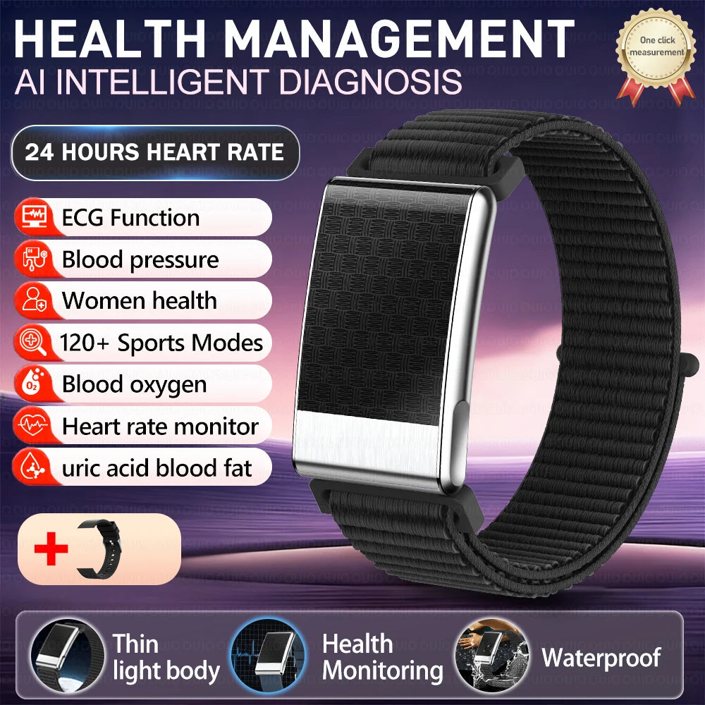 New No Screen Health Bracelet Precise Heart Rate Blood Pressure ECG Monitor Call Reminder Smart Watch Sport Band Fitness Tracker