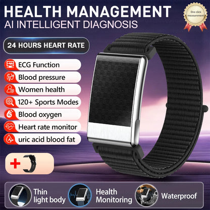 New No Screen Health Bracelet Precise Heart Rate Blood Pressure ECG Monitor Call Reminder Smart Watch Sport Band Fitness Tracker