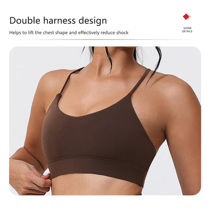 Ctenkevet Summer Women's Cross-Back Yoga Sports Bra Quick-Dry Fitness Running Top Tight-Fitting Underwear for Active Women