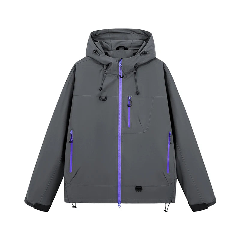 Waterproof Hiking Jacket – Lightweight Polyester Windbreaker With Storm Hood