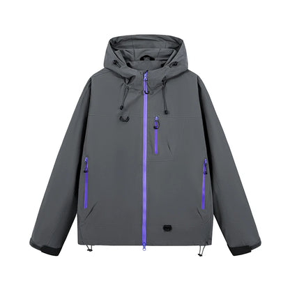 Waterproof Hiking Jacket – Lightweight Polyester Windbreaker With Storm Hood