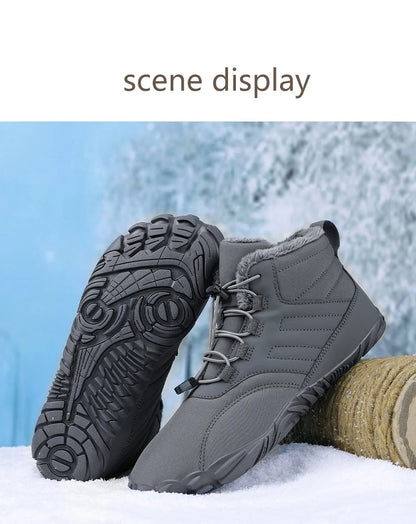 Men Snow Boots - Winter Hiking Shoes With Warm Plush Fur | Outdoor Ankle Boots