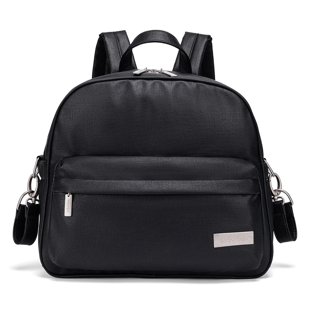 Soboba Stylish Diaper Backpack for Women Solid Fashion Waterproof Large Capacity Multi-funcional Nappy Changing Bag with 2 Strap