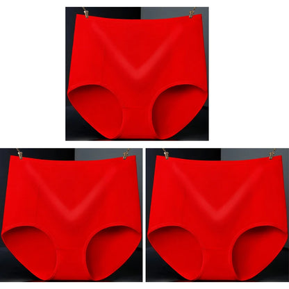 3pcs Pure Cotton Brief Female Solid Panties Girls High Waist Comfort Underpants Lady Plus Size Underwear Women Ventilate Pantys