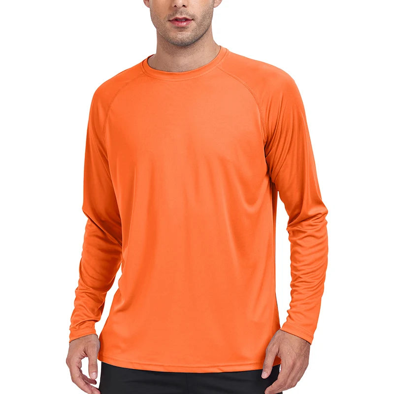 Nheals UPF 50+ Long Sleeve T-shirt Men's UV Sun Protection Quick Dry Breathable Sunscreen T-shirt Hiking Fish Performance Tops