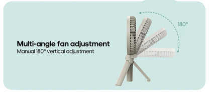 New Foldable Tripod Handheld Fan 3000mAh 4-Speed Rechargeable Fan LED Digital Display Portable Fan for Outdoor Travel Camping