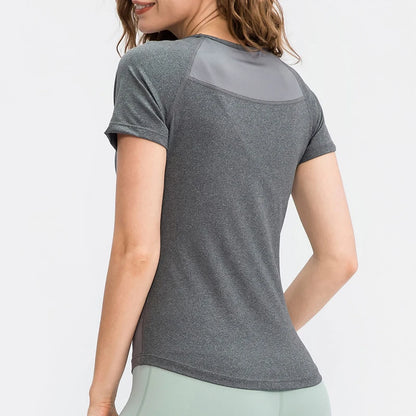 Women Yoga Tops - Breathable Quick Dry Short Sleeve Fitness Running Shirt