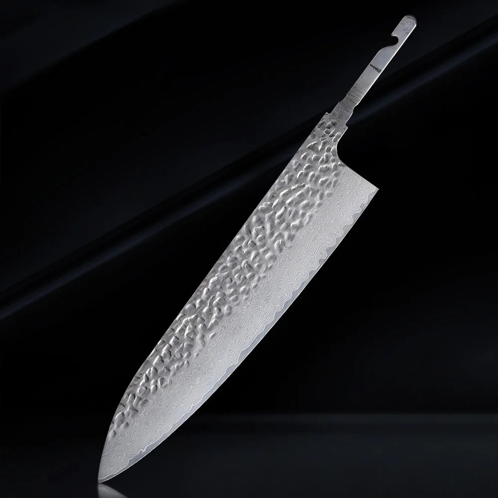 Damascus Steel VG10 Chef Knife Blank - Hand Forged Kitchen Knife Making Tool