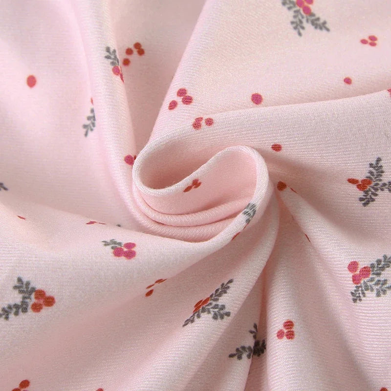 Women Two-pieces Pajamas Set Pink Floral Lace Patchwork Sleepwear Sleeveless Camisoles and Slim Cute Shorts Loungewear