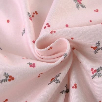 Women Two-pieces Pajamas Set Pink Floral Lace Patchwork Sleepwear Sleeveless Camisoles and Slim Cute Shorts Loungewear