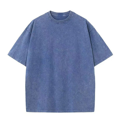 Retro Heavyweight T-Shirt - Solid Color Tee | Breathable Cotton Shirt, Short Sleeve Casual Top