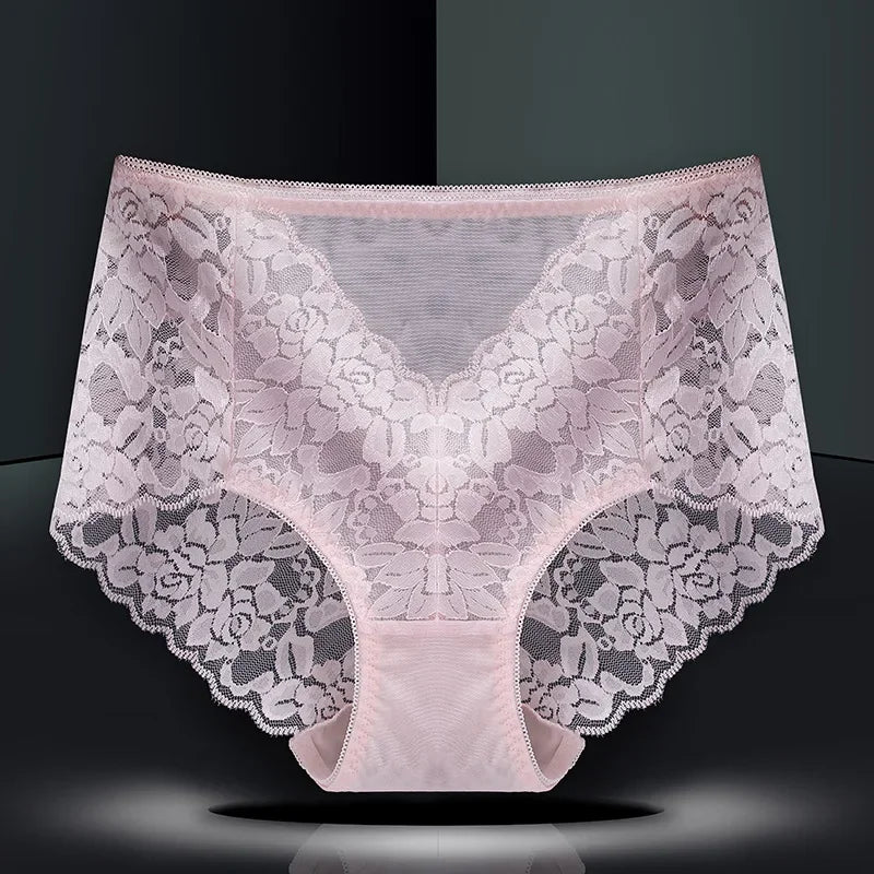 Women's High Waist Seamless Panties Sexy Lace Large Size M-5XL Briefs Embroidery Panties for Women Female Underwear Lingerie