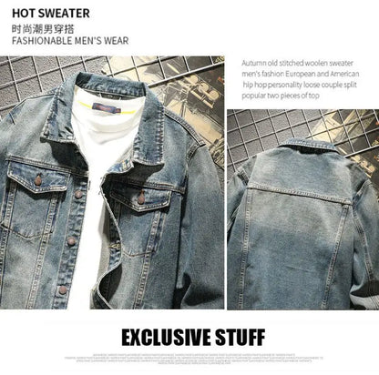 Autumn and Winter 2026 Retro Denim Jacket Men's Korean Slim Trend Handsome Multi-pocket Brand Man Luxury Tooling Jacket Men