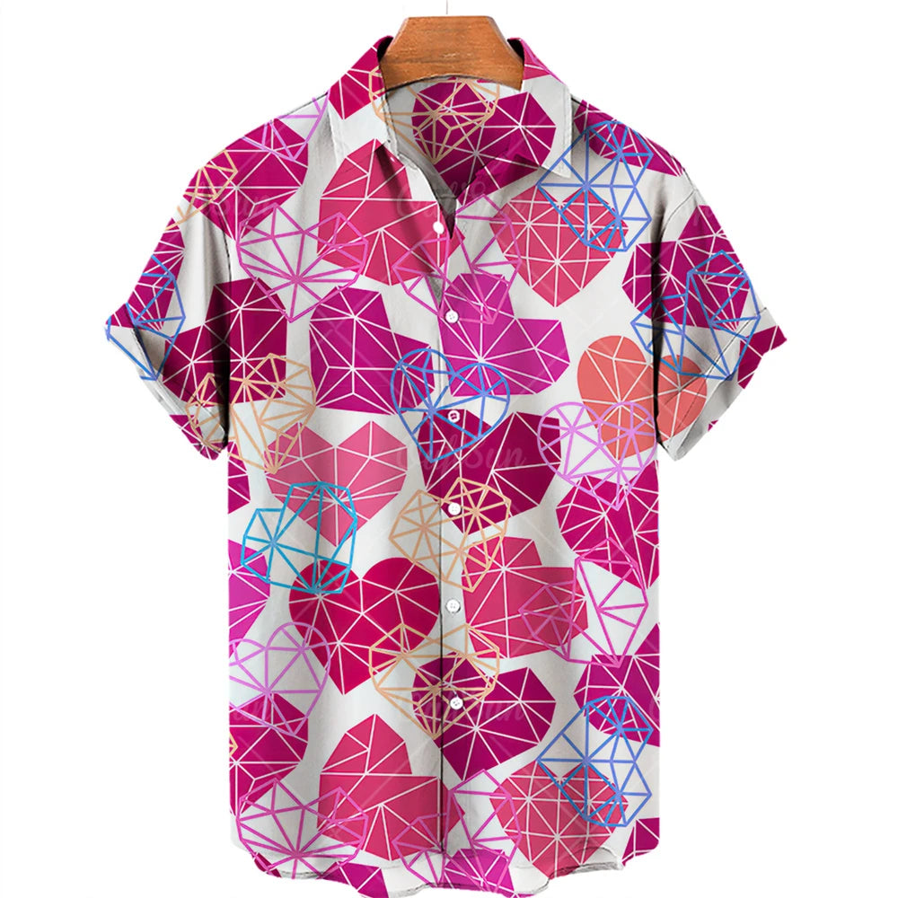2022 3d Graffiti Oil Painting Printed Shirt Men Fashion Streetwear Hawaiian Beach Casual Lapel Plus Size 2022