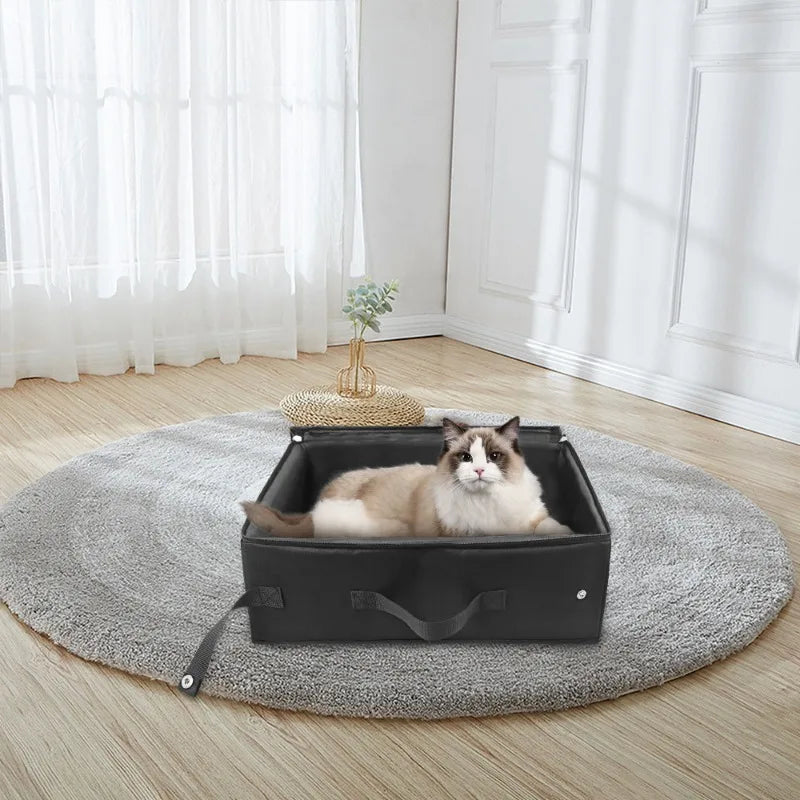 Portable Foldable Cat Litter Box - Waterproof Travel Pet Toilet Tray - ZOOMNSTORE