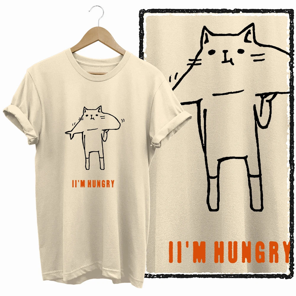COOLMIND BEIGE cat print exclusive graphic 100% cotton women T shirt big size loose cotton cat lover women tshirt LOVELY cat tee