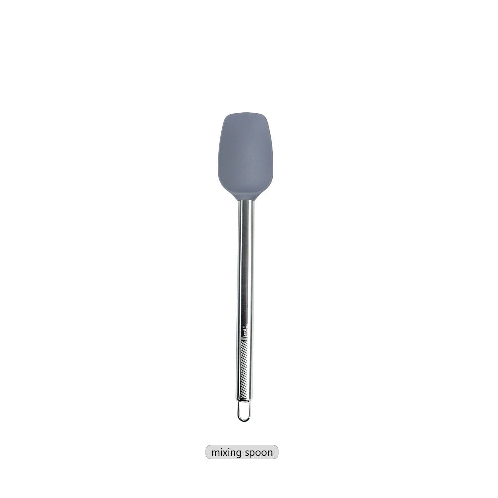 Silicone Kitchen Utensils – Heat Resistant Cooking Tool Sets with Stainless Steel Handle