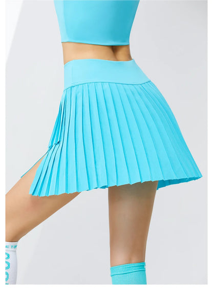 Women Sports Mini Pleated Skirt Golf Tennis Skirts High Waist Double Layer Gym Fitness Running Yoga Athletic Workout Skort