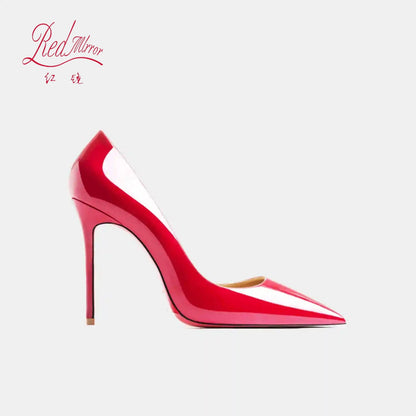 Black Women's Elegant High Heels Red Shiny Bottoms Luxury Brand Women Heels 2025 Trend Pointed Toe Sexy Party Pumps Shoes Women