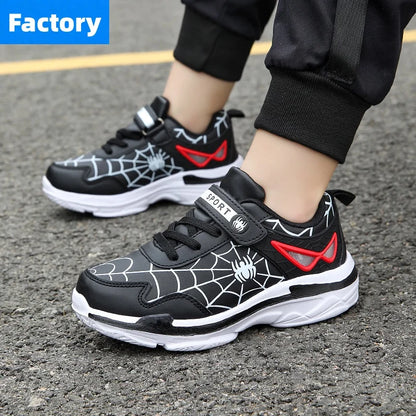 Brand Kids Cartoon Spider Sneakers Boys Comfortable Sports Shoes Outdoor Non-slip Tennis Shoes Lightweight Casual Running Shoes