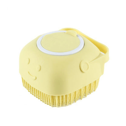 Soft Dog Bath Brush with Shampoo Dispenser - Gentle Cat Grooming Tool