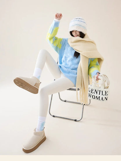 High Waist Fleece Leggings – Seamless Elastic Thermal Leggings Women Warm Winter Tights