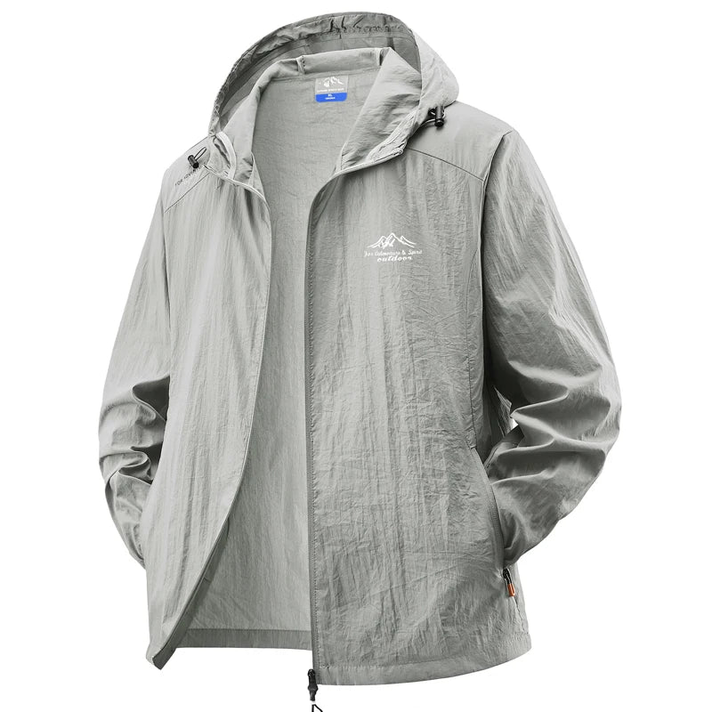Summer Waterproof Hiking Jackets Men Fishing Cycling Hooded Gym Sports Running Coat Outdoor Sun-Protective Thin Jacket Clothing