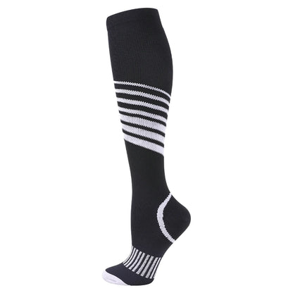 Compression Socks For Running & Sport - 20-30 mmHg Knee High Black Anti Fatigue