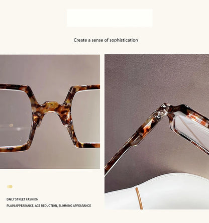 Square Reading Glasses - Fashion Unisex Eyewear With Mirror Coated Polycarbonate Lenses