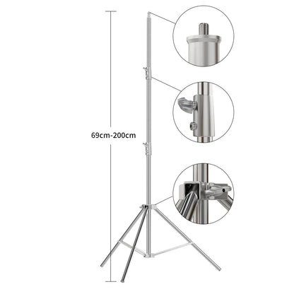 Stainless Steel Tripod 2.8m Heavy Duty Light Stand With 1/4, 3/8 Conversion Head for Studio Softbox Photographic Equipment