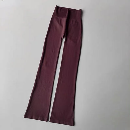 High Waisted Compression Without Awkward Lines Micro Flared Yoga Outdoor Wear Seamless Elastic Fitness Pants Lifting Leggings