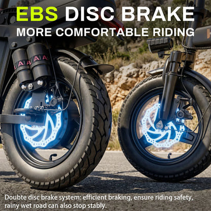 Hisent electric folding bike, 14 inches, 500W brushless motor, 48V 10AH/17.5AH battery available, different models.