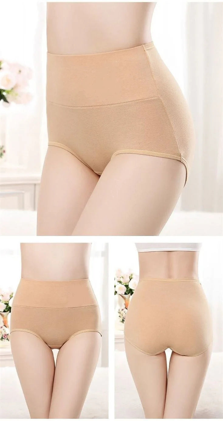 5PCS High Waist Cotton Panties Women Body Shaper Underwear Plus Size XL-4XL Fashion Girls Briefs Seamless Sexy Female Lingerie
